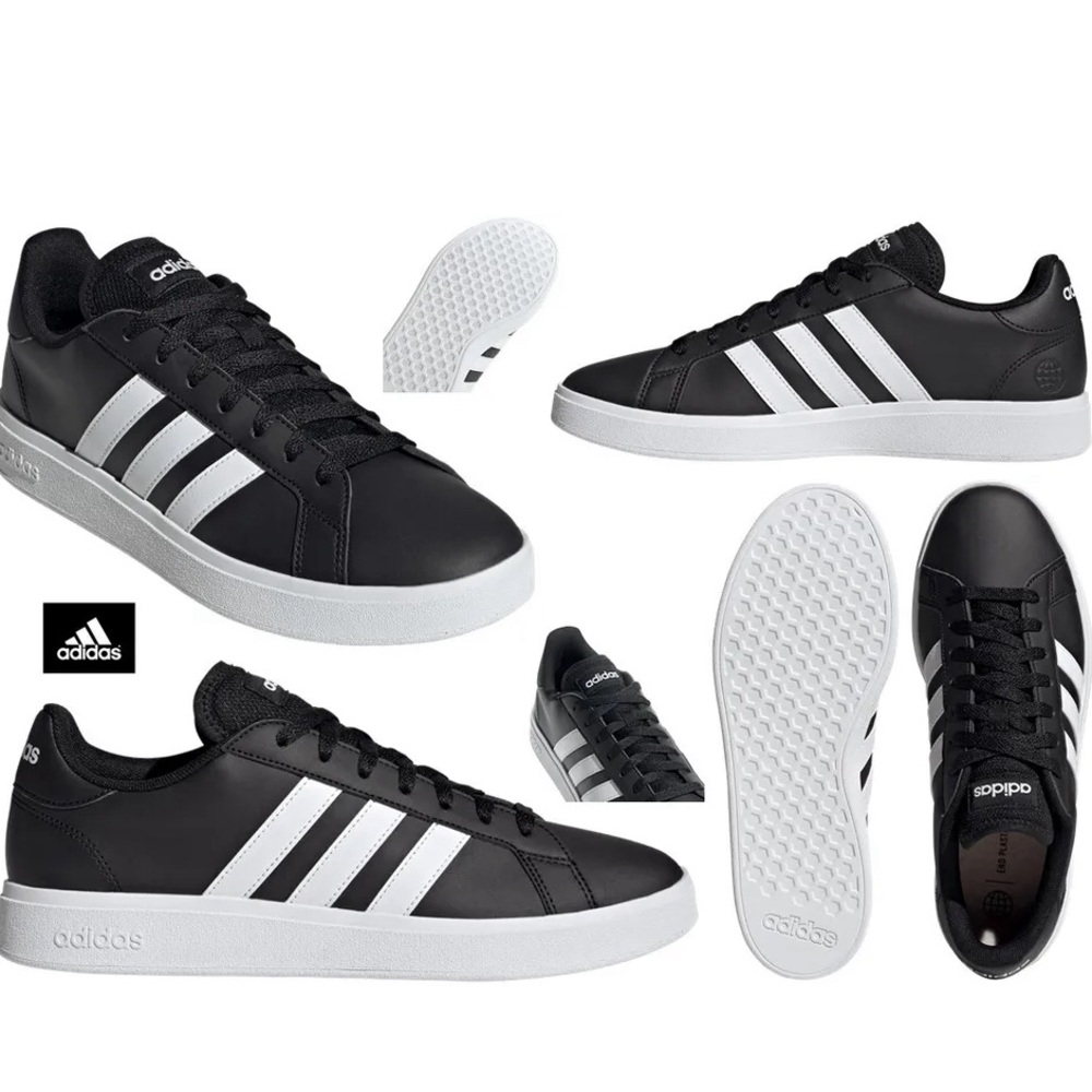 50% off Adidas Grand Court 2.0 Shoes Black Athletic Sneakers GW9196 Men's